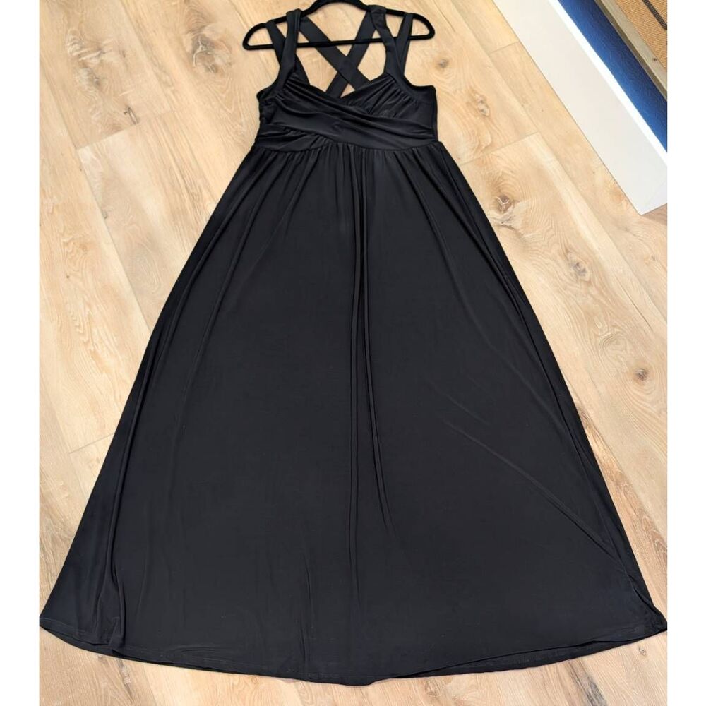 Torrid Black Sleeveless Crisscross Babydoll Maxi Dress Size 0 Large Formal - Picture 3 of 11